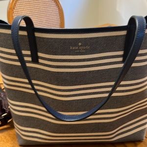 Kate spade Navy and white striped Tote bag